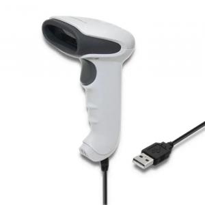 QOLTEC Laserowy czytnik kodów kreskowych 1D, CCD, USB, Biały, 50865