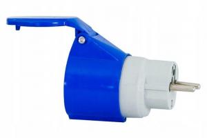 Adapter kempingowy wtyk 230V Uni-schuko, gniazdo przemysłowe 16A/3P, OPAL K