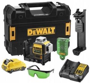 DeWalt 12V XR Krzyżowy zielony laser liniowy 3 X 360 - 1 X 2Ah