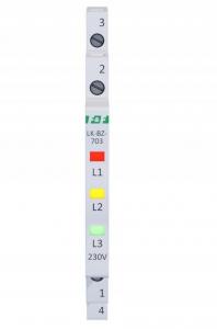 Lampka kontrolna zasilania z zabezpieczeniem LK-BZ-703K 1/3S 3X230V 3xLED -