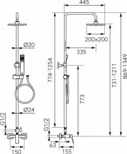 FERRO VITTO VERDELINE zestaw natryskowy NP81 z baterią BVI7UVL, czarny