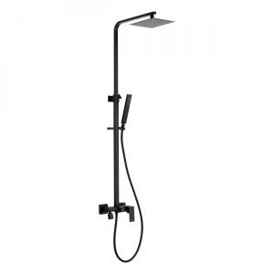 INVENA DESZCZOWNIA Z BATERIĄ NATRYSKOWĄ PAROS INVENA TREND CZARNA