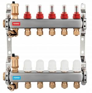 Rozdzielacz 6-ob FERRO RED INOX Premium PEX