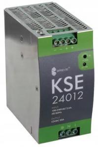 Zasilacz impulsowy KSE 24012M 230/ 12VDC 20A 150W na szynę DIN, Uzas: 96-26