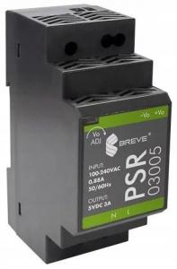 Zasilacz impulsowy PSR 03005 230/ 05VDC 3A 15W na szynę DIN, Uzas: 85-264VA