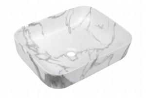 INVENA UMYWALKA NABL FLORINA INVENA TREND 51CM PROST EFEKT MARMUR BIAŁY MAT