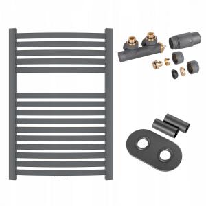 INVENA GRZEJNIK ŁAZ. 540X800 + KPL. DUOPLEX + MASKOWNICA PODW. - GRAFITOWY