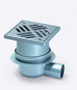 Wpust Classic DN50 odpływ boczny z przykręcaną kratką nierdzewną 138x138