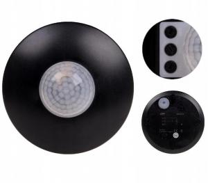 F&F Czujnik ruchu PIR, IP40, sufitowy, 360°, 4A, 24V, czarny DR-06B-24V