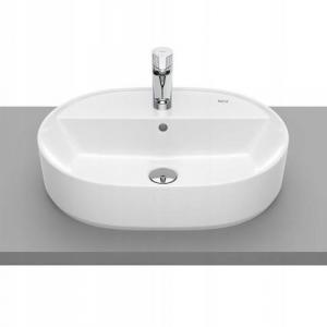 Umywalka nablatowa GAP 55x40cm Owalna, z/otw., z/przel. Biały ROCA