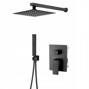 INVENA ZESTAW PODTYNKOWY Z BATERIĄ PODTYNKOWĄ 2F PAROS INVENA TREND, CZARNY