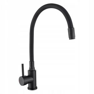 INVENA BATERIA ZLEWOZMYWAKOWA SILVA Z RUCHOMĄ WYLEWKĄ, CZARNA