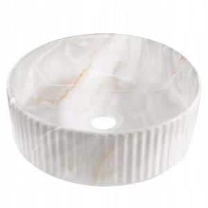 INVENA UMYWALKA NABLATOWA GLAMOUR TREND 36CM OKR RYFL EFEKT MARM SZARY/BEŻ