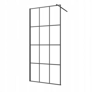 INVENA KABINA WALK-IN II 100X200CM GEOMETRYCZNA 8MM SHINY-GLASS CZARNY