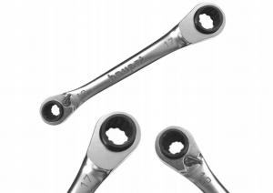 Klucz oczkowy z grzechotką 4w1 10x13 + 17x19 mm 