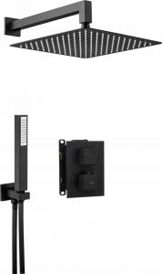 DEANTE Zestaw prysznicowy podtynkowy z BOXem termostatycznym, nero