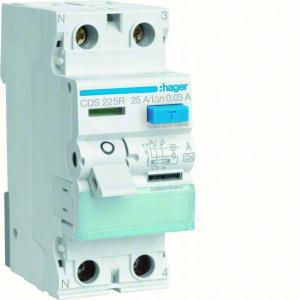 HAGER Wyłącznik różnicowoprądowy 1P+N 25A/30mA Typ A QuickConnect lewy N