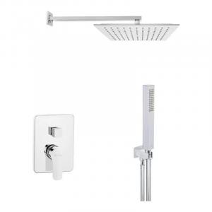 INVENA ZESTAW PODTYNKOWY Z BATERIĄ PODTYNKOWĄ 2-FUNK. VERSO ROZETA KWADRAT