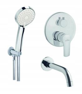 INVENA ZESTAW WANNOWY PODTYN Z BATERIĄ PODTYNKOWĄ 2-FUNKCYJNĄ VERSO