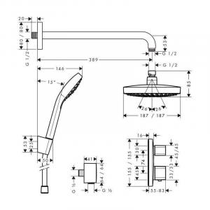Zestaw prysznicowy podtynkowy Hansgrohe Croma