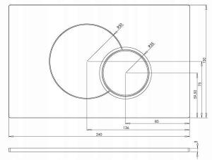 Przycisk spłukujący GEBERIT Eclipse 2 do stelaża TECHNIC GT do WC junior