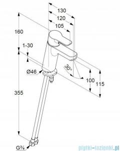 Bateria umywalkowa KLUDI PURE&EASY 100 1-uchwytowa 1-otw mosiężna chrom