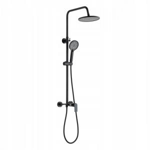 INVENA DESZCZOWNIA Z BATERIĄ NATRYSKOWĄ RIKIA CZARNA