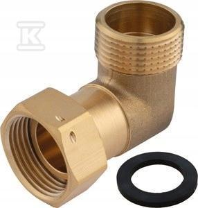 Półśrubunek kątowy z uszczelnieniem płaskim, nakrętno-wkrętny 1x1