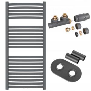 INVENA GRZEJNIK ŁAZ. 540X1200 + KPL. DUOPLEX + MASKOWNICA PODW. - GRAFITOWY