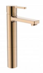 ROCA Bateria umywalkowa NAIA rose gold wysoka, Cold Start, bez korka