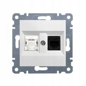 HAGER LUMINA Gniazdo RJ11/12 + RJ45, biały