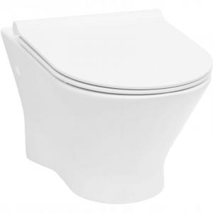 Miska Wisząca NEXO Rimless Biały + Deska wolnoopad. Slim ROCA[16]