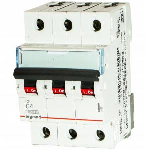 LEGRAND Wyłącznik nadprądowy S 303 3P C 4A 6000A TX3