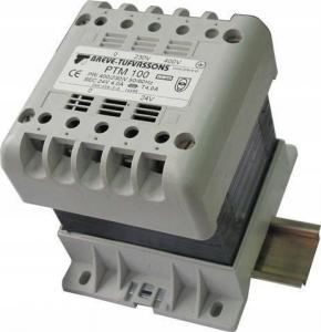 Transformator jednofazowy PTM 100 230/ 24V IP21 na szynę DIN TH-35 w obudow