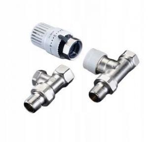 Zestaw grzejnikowy DN 15 prosty (Vindo TH 0 1-5, zawór AV9, Combi 2)