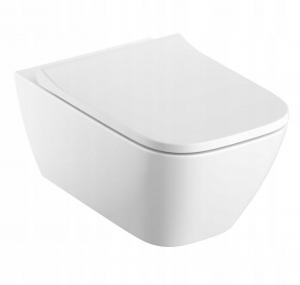 Miska wisząca WC Smyle Square lejowa, B35 cm, H33 cm, T54 cm, ukryte mocowa