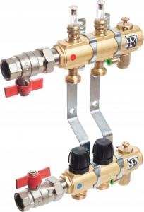Rozdzielacz mosiężny 3-sekcyjny z przepływomierzami TECE TECEfloor