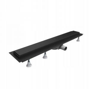 Odpływ liniowy Base-Low Black Standard Plus 80x8x7 z maskownicą Black Steel