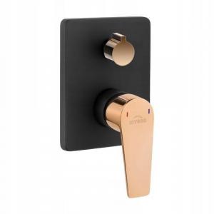 Bateria natryskowa INVENA podtynkowa MIDNIGHT BLACK GOLD 2-funkcyjna 48h